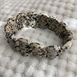 Rare Dalmatian Jasper Section Stretch Bracelet 230.00 ctw
